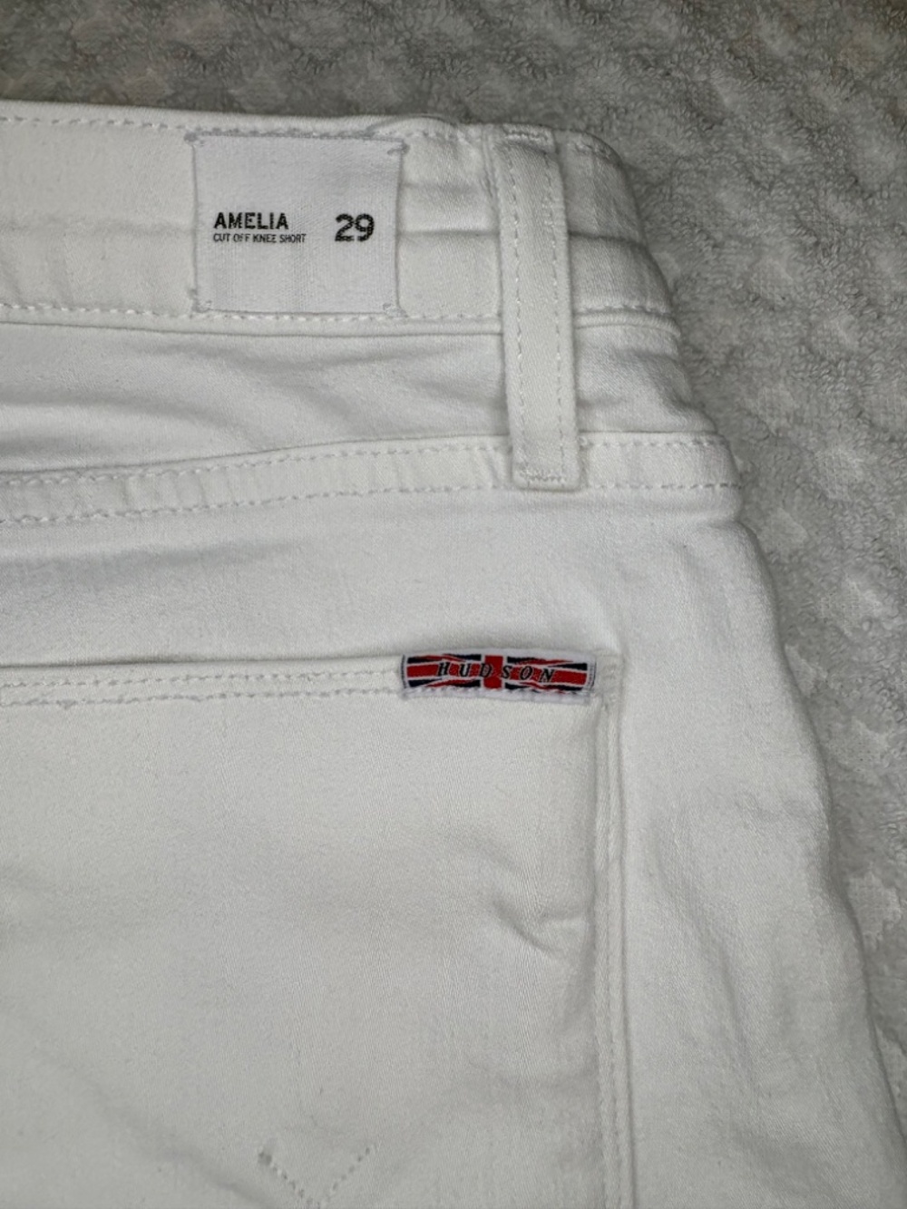 Hudson White Denim Cutoff Shorts | Size 29 - Picture 4 of 4